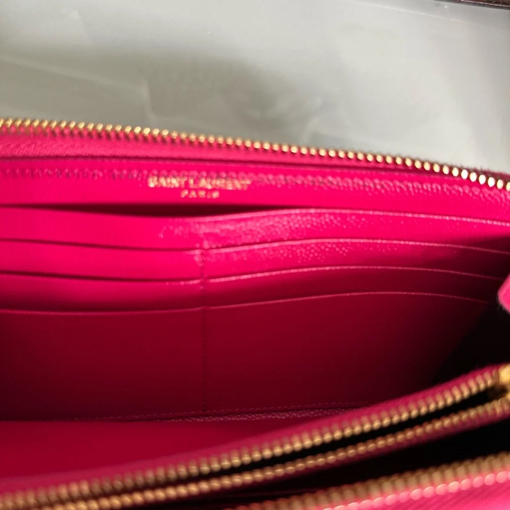 Saint Laurent YSL Monogram Large Zip Wallet in Grained Leather - Picture 7 of 11
